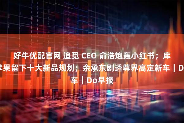 好牛优配官网 追觅 CEO 俞浩炮轰小红书；库克为苹果留下十大新品规划；余承东剧透尊界高定新车｜Do早报